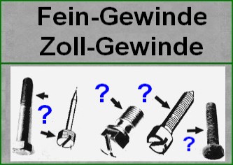 Gewinde/ Zollgewinde für Vergaser